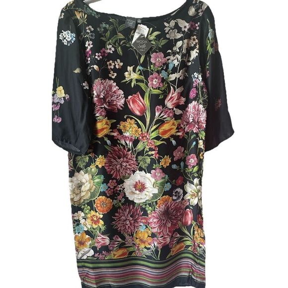 NWT's $138 MODA SETA - ITALY Silk Blend Floral Dress Size Medium - Picture 1 of 3